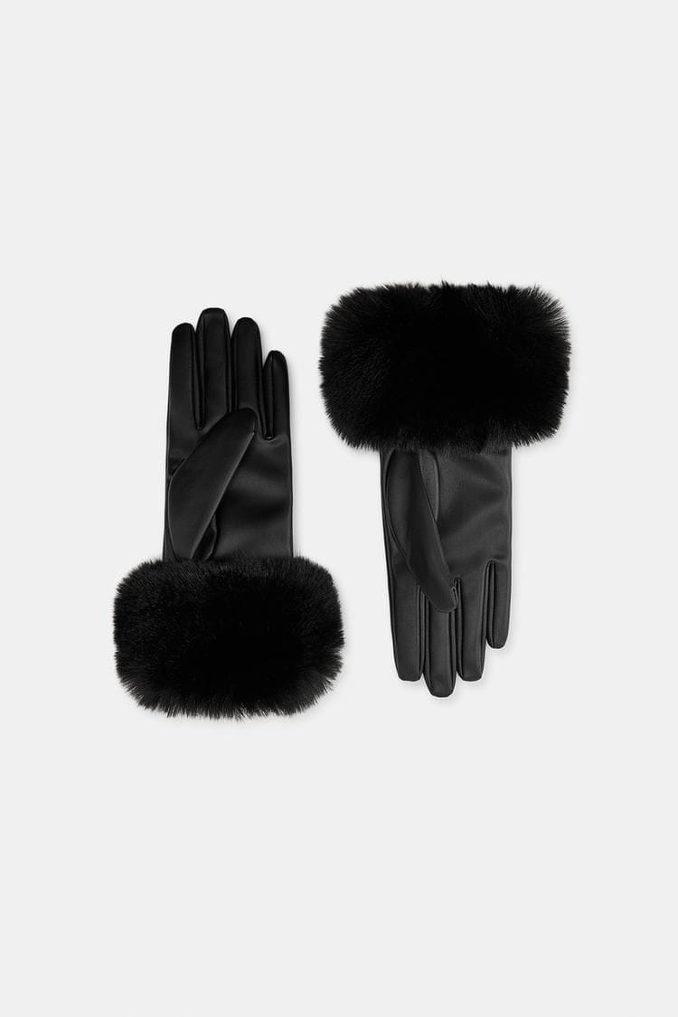 Dömu faux leather hanskar