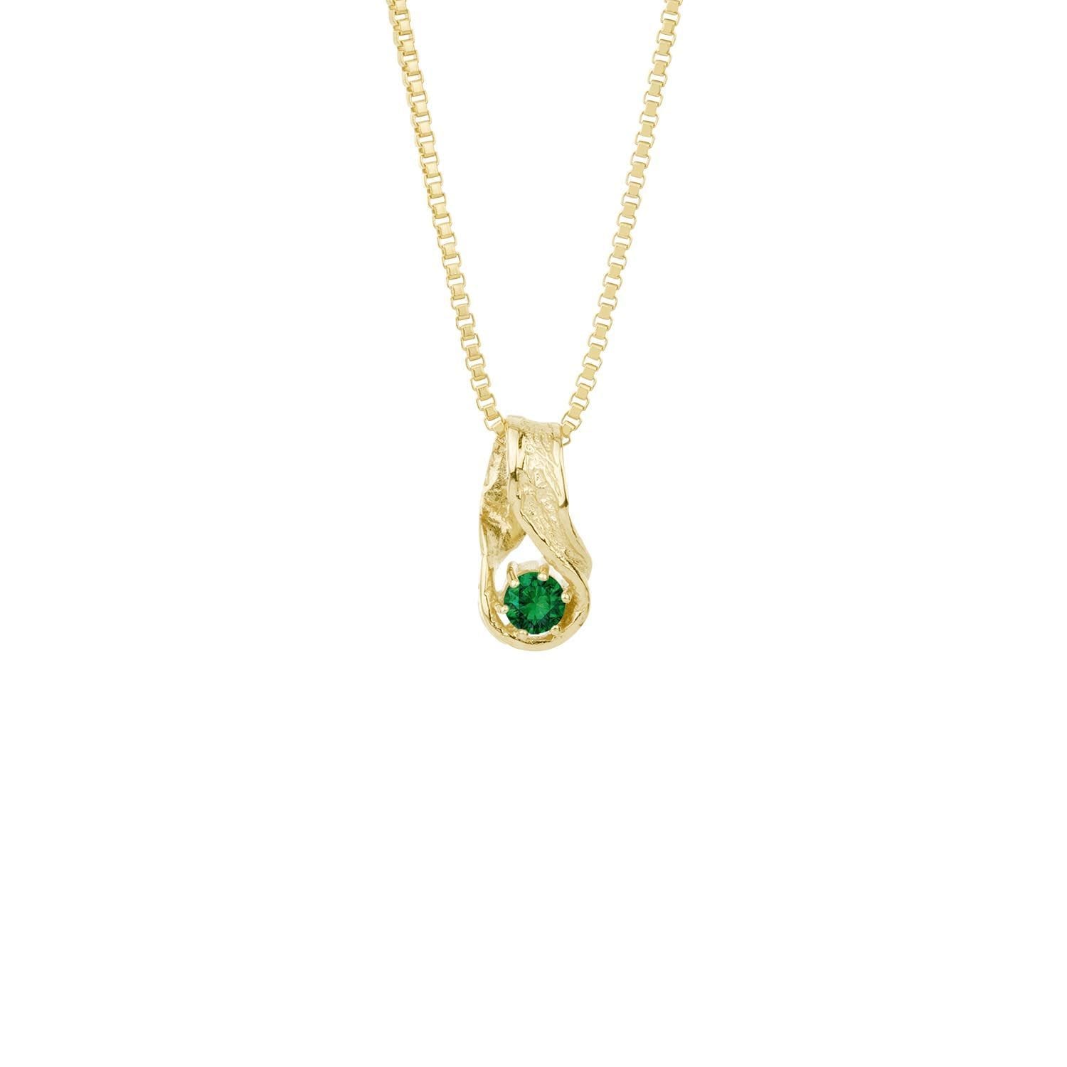 Jens Eilífð Gullhálsmen með emerald